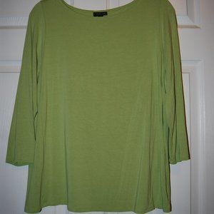 J Jill Wearever L/S Top Green Med